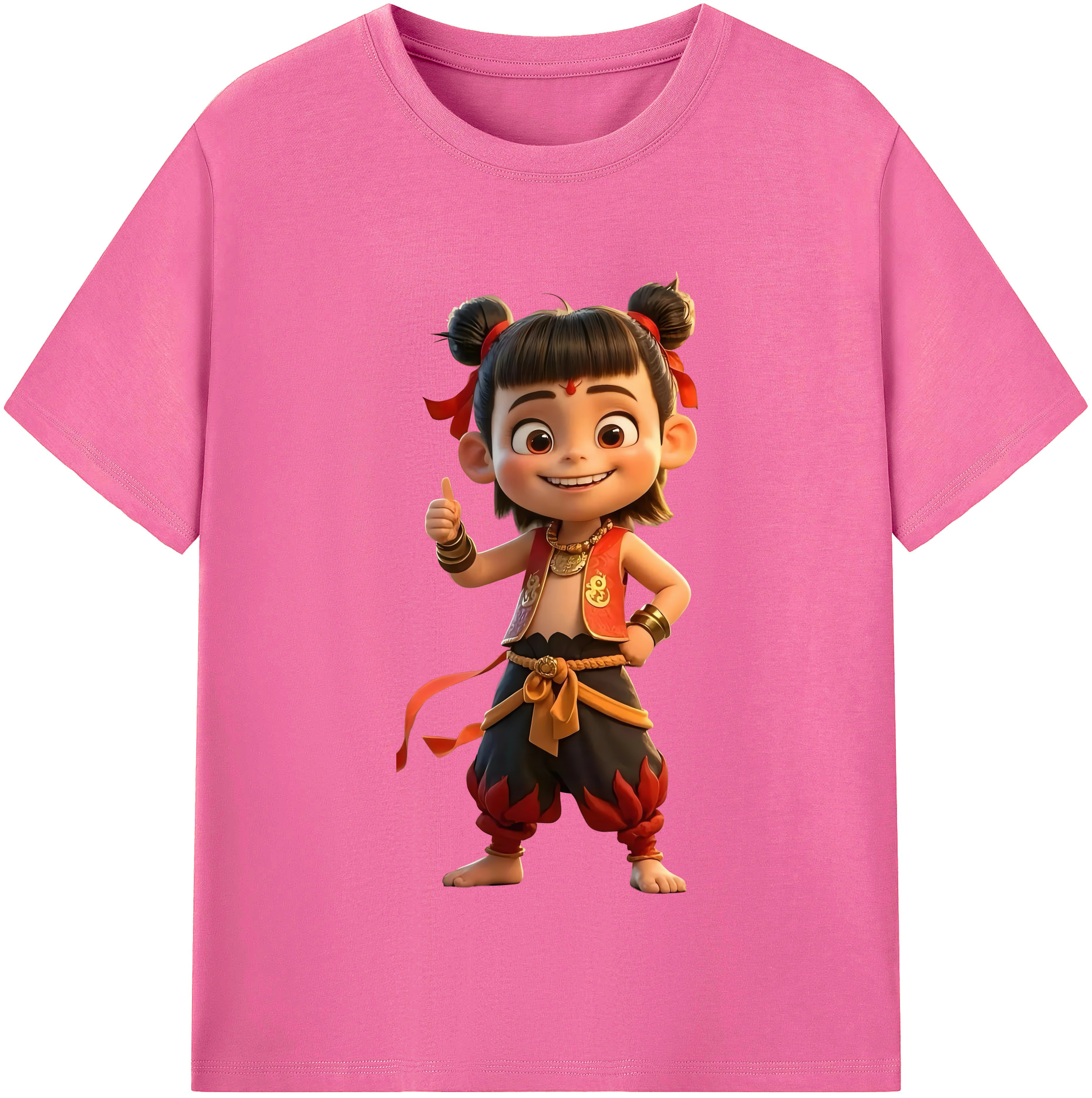 （画像用） Ne Zha 2 ナタ 魔童の大暴れ レディースカジュアルプリントTシャツ（綿100％）